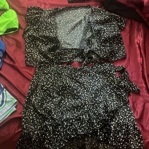 Blouse floral set with Blouse+ skirt